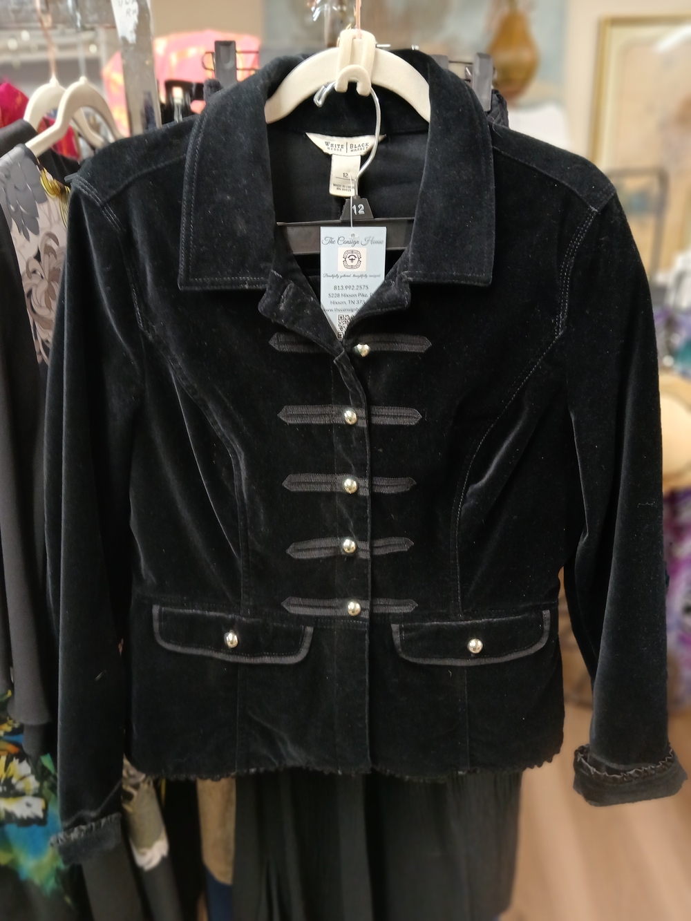 White House Black Market Black Velvet Jacket & Skirt
